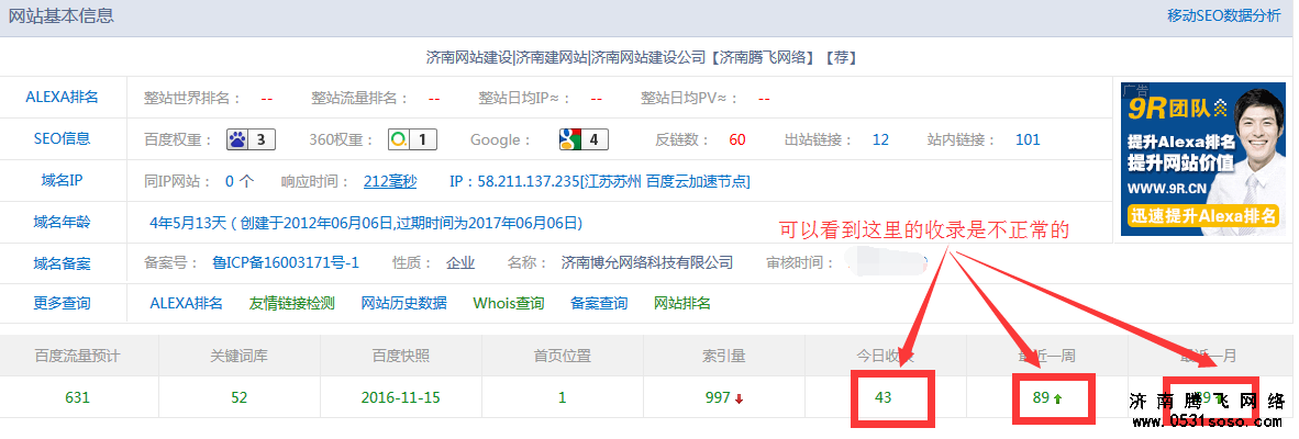 通過站長工具檢測，網站收錄異常增加